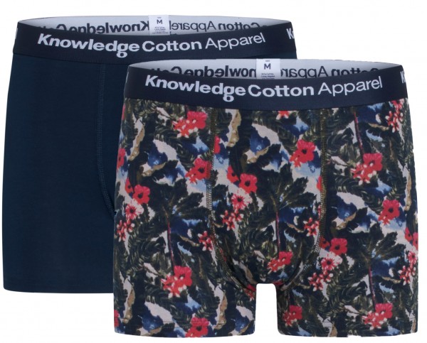 KnowledgeCotton Apparel - MAPLE 2 pack striped underwear - Total Eclipse