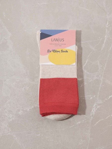 LANIUS - Socken aus Bio-Baumwolle - red/rose melange
