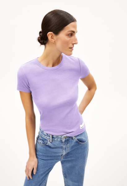 ARMEDANGELS - KARDAA - Ripp-T-Shirt Regular Fit aus Bio-Baumwoll Mix - lavender light