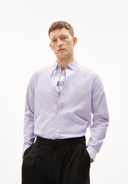 ARMEDANGELS - QUAASA - Hemd Regular Fit aus Baumwolle (kbA) - lavender light