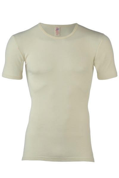 ENGEL - Herren-Shirt, mit kurzem Arm - Feinripp - 100% Schurwolle (kbT) - natur