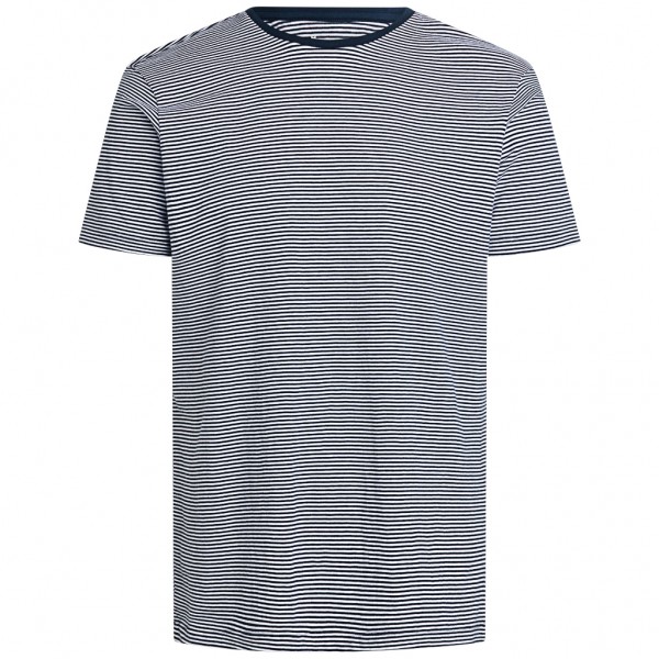 KnowledgeCotton Apparel - Striped Basic T-Shirt - Total Eclipse