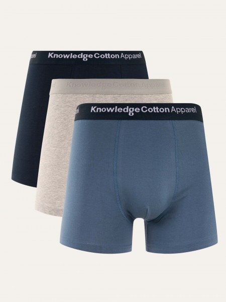 KnowledgeCotton Apparel - 3-Pack Unterhosen - China Blue
