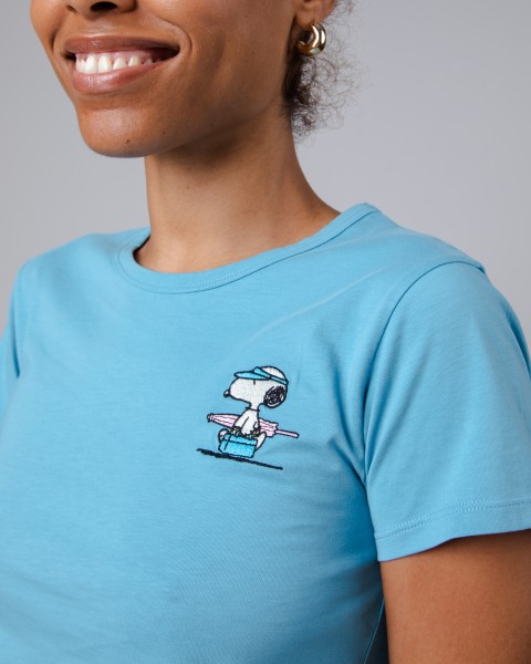 brava - Peanuts Beach Slim Fit T-Shirt - Blau