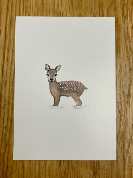 EULENSCHNITT - Postkarte Aquarell Christmas Deer