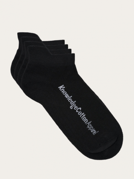 KnowledgeCotton Apparel - WILLOW 2er PACK Sneakersocken - Black Jet
