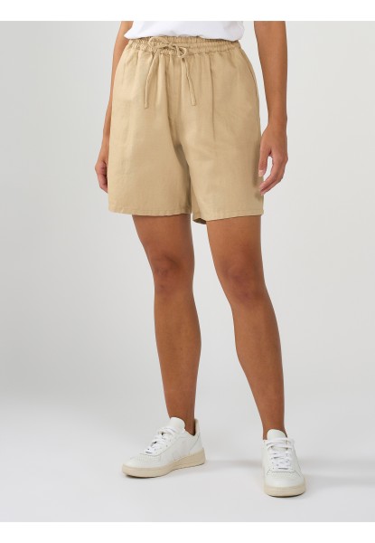 KnowledgeCotton Apparel - Cotton-linen blend shorts - Safari