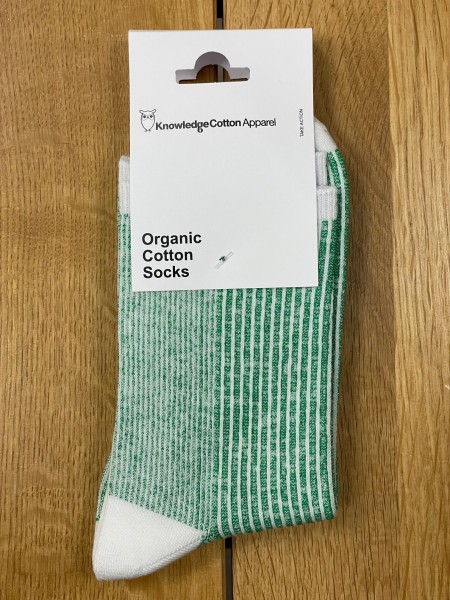 KnowledgeCotton Apparel - 2-pack colorblock lurex rib socks - Vibrant Green