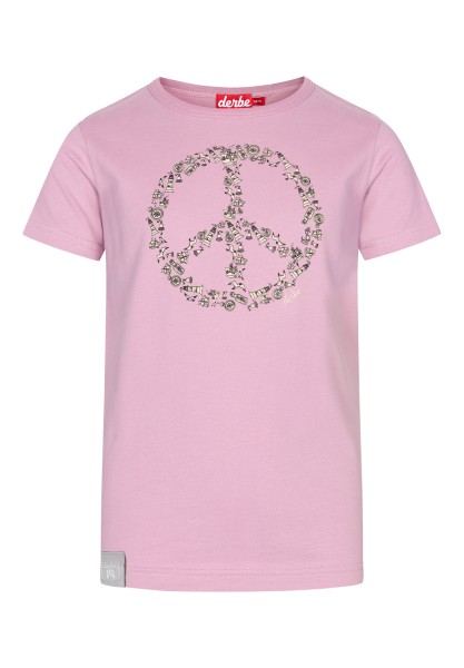 derbe - Peace - Kinder T-Shirt - Violett Rosa Mauve