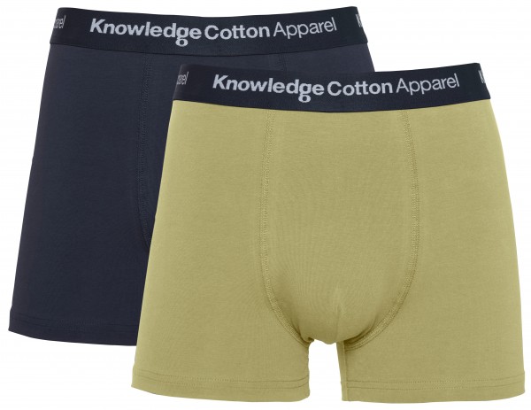 KnowledgeCotton Apparel - MAPLE 2 pack striped underwear - 1246 Sage (light dusty green)