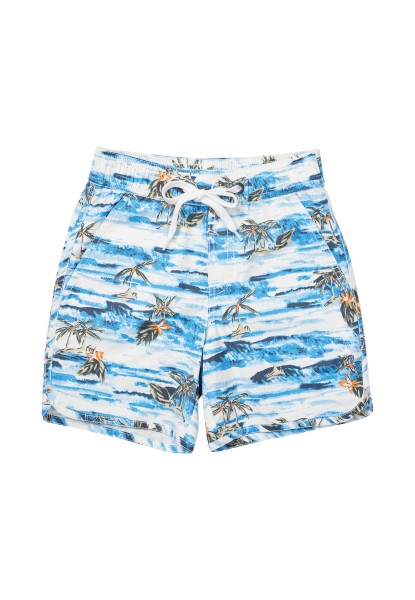KnowledgeCotton Apparel - Swim shorts AOP with elastic waist