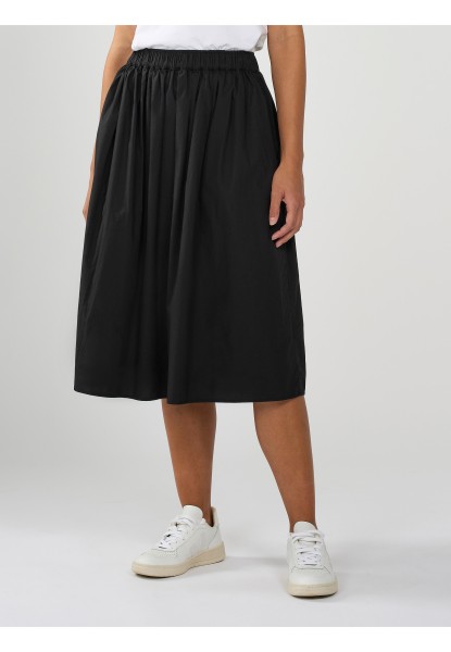 KnowledgeCotton Apparel - Poplin elastic waist skirt - Black Jet