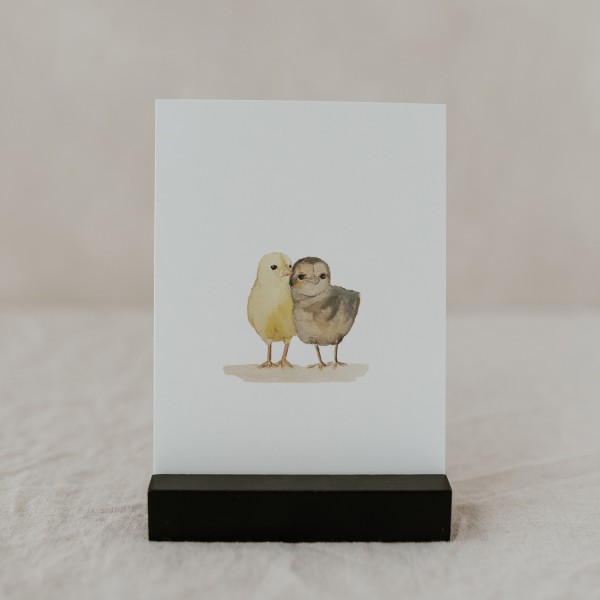 EULENSCHNITT - Aquarellkarte Chicks