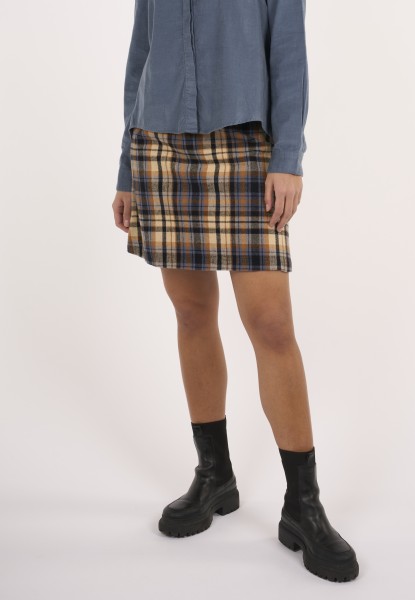 KnowledgeCotton Apparel - Flannel check skirt - Brown Sugar