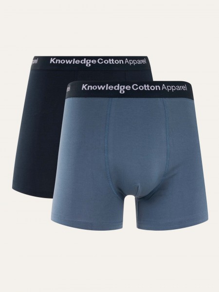 KnowledgeCotton Apparel - 2-Pack Unterhosen - China Blue