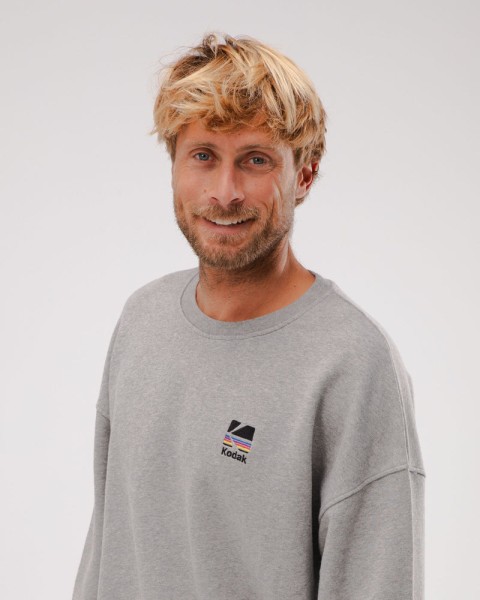 brava - Kodak Color Sweatshirt in Oversize - Grau Melange
