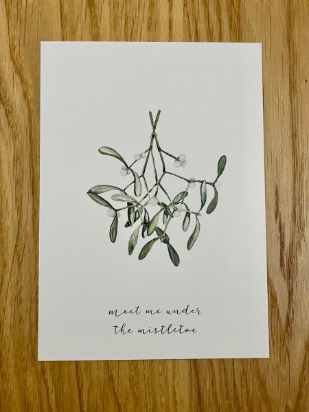 EULENSCHNITT - Postkarte "meet me under the mistletoe"