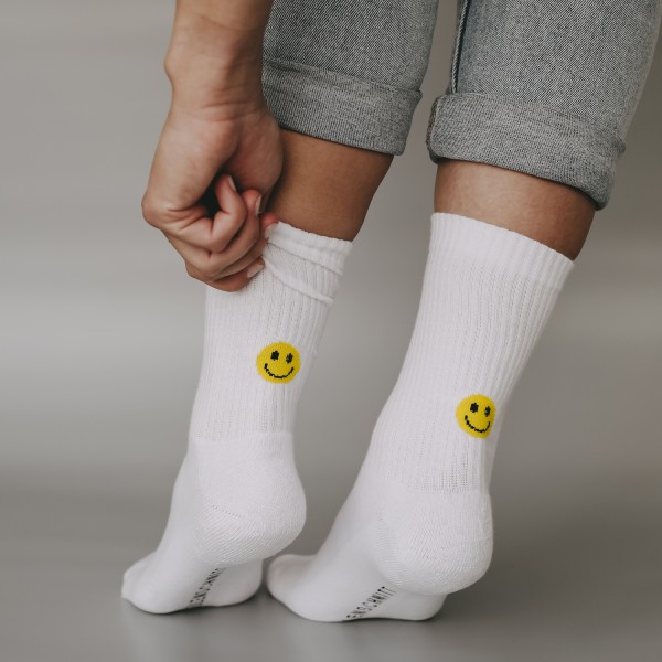 EULENSCHNITT - Socken Smiley gelb