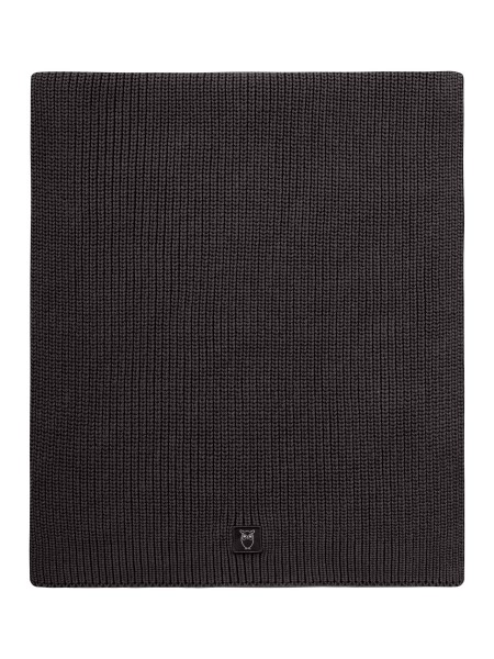 KnowledgeCotton Apparel - Rib knit scarf - Dark Grey Melange