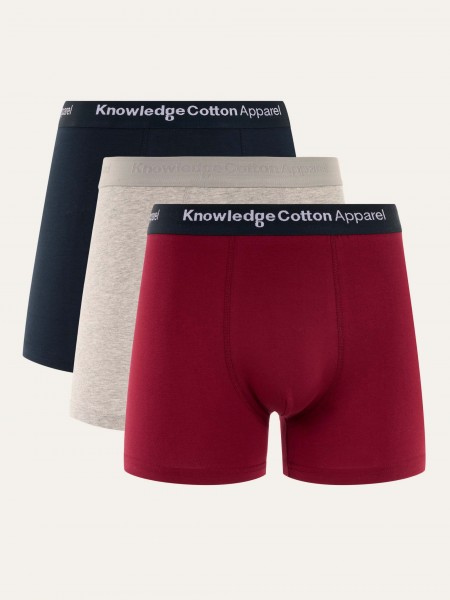 KnowledgeCotton Apparel - 3-Pack Unterhosen - Rhubarb