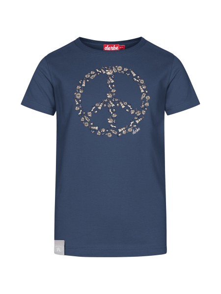 derbe - Peace - Kinder T-Shirt - Navy Blau