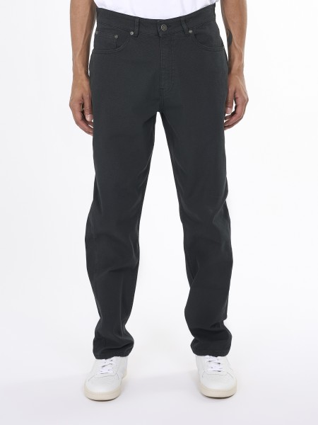 KnowledgeCotton Apparel - TIM 5-pocket canvas relaxed fit pant - Black Jet