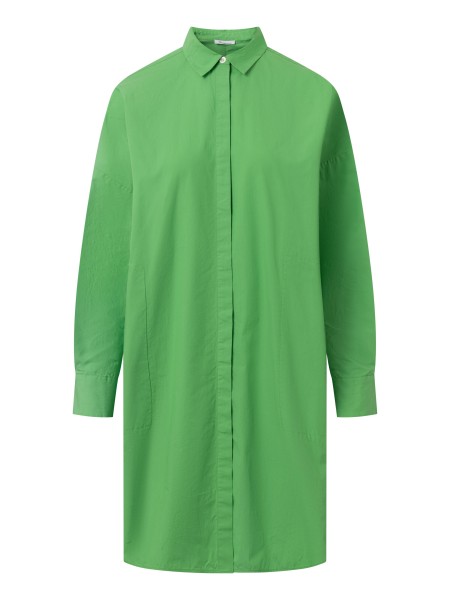 KnowledgeCotton Apparel - Poplin dropped shoulder shirt dress - Vibrant Green