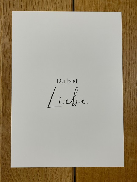 EULENSCHNITT - Spruchkarte "Du bist Liebe."