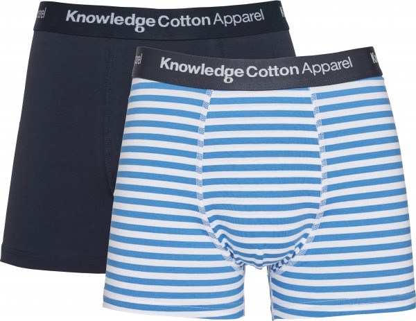KnowledgeCotton Apparel - 2-Pack Narrow Striped Unterhosen - Bright White