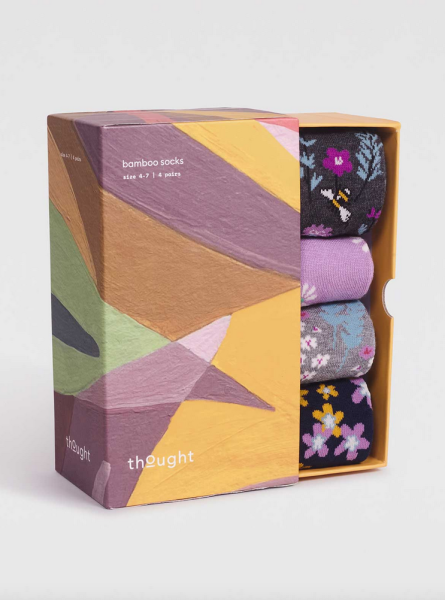thought - Maeve Floral Bamboo Socken Box (4er Pack) - Multi - Größe 38-41