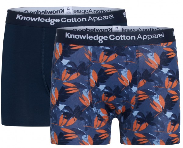 KnowledgeCotton Apparel - MAPLE 2 pack striped underwear - Total Eclipse