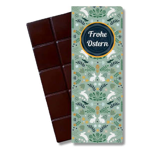 CHOCQLATE - Bio Osterschokolade PUR 73% "Frohe Ostern"