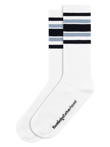 KnowledgeCotton Apparel - 2-pack striped long socks - Asley Blue