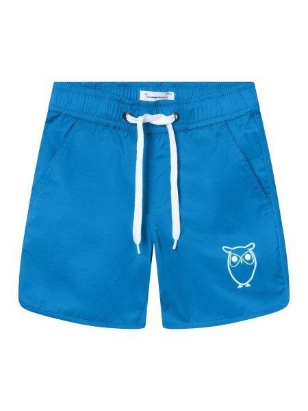 KnowledgeCotton Apparel - Swim shorts with elastic waist and owl print - Campanula
