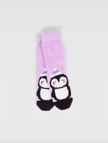 thought - Billie Recycled Polyester Baby Animal Fluffy KIDS Socken - lavender purple