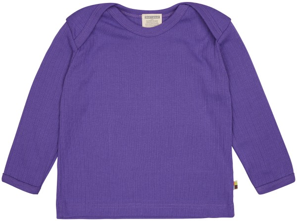 loud + proud - Shirt langarm Uni mit Rippe - Violet