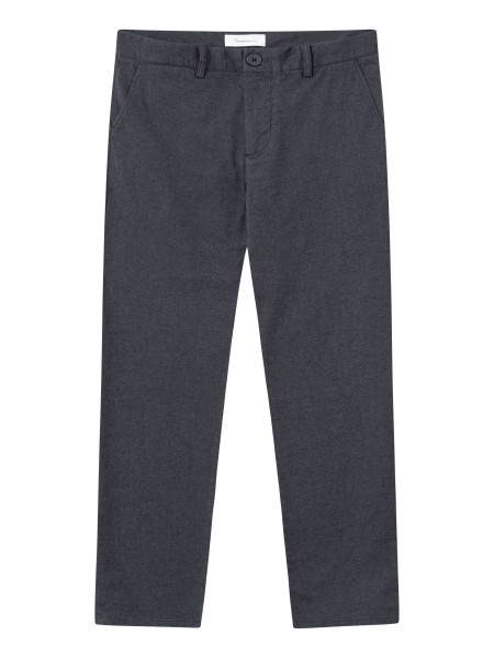 KnowledgeCotton Apparel - CHUCK regular flannel chino pants - Gray Pinstripe