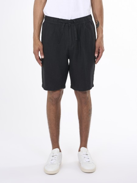 KnowledgeCotton Apparel - Loose Linen shorts - Black Jet