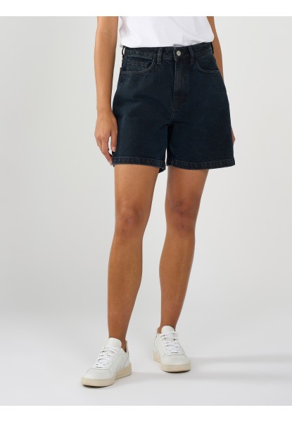 KnowledgeCotton Apparel - REBORN™ mid-rise shorts - Overdyed Black