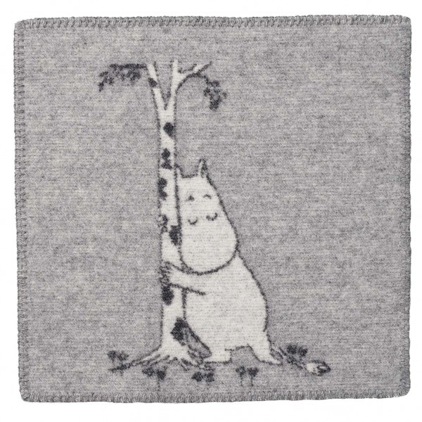 KLIPPAN - Moomin Tree Hug Sitzunterlage - 43 x 43 cm - 100% Lammwolle - Grey