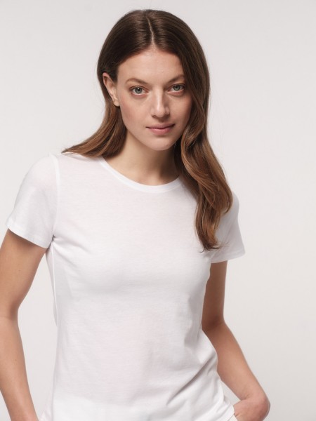 LANIUS - Kurzarmshirt Basic - aus Bio-Baumwolle - white